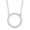 Thumbnail Image 1 of Cubic Zirconia Open Circle Necklace in Sterling Silver