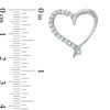 Cubic Zirconia Ribbon Heart Necklace Charm in Sterling Silver