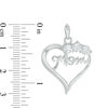 Thumbnail Image 2 of Cubic Zirconia "Mom" Heart Necklace Charm in Sterling Silver