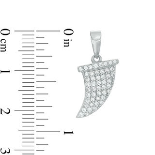 Cubic Zirconia Shark Tooth Necklace Charm in Sterling Silver