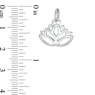 Cut-Out Lotus Flower Necklace Charm in Sterling Silver