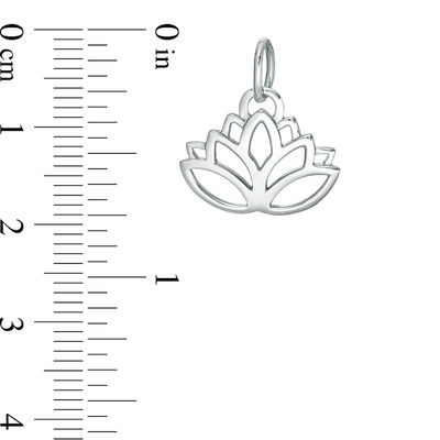 Cut-Out Lotus Flower Necklace Charm in Sterling Silver