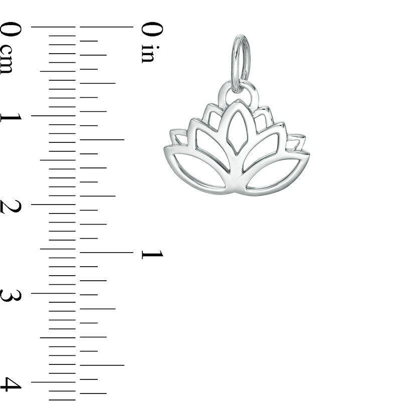 Main Image 2 of Cut-Out Lotus Flower Necklace Charm in Sterling Silver