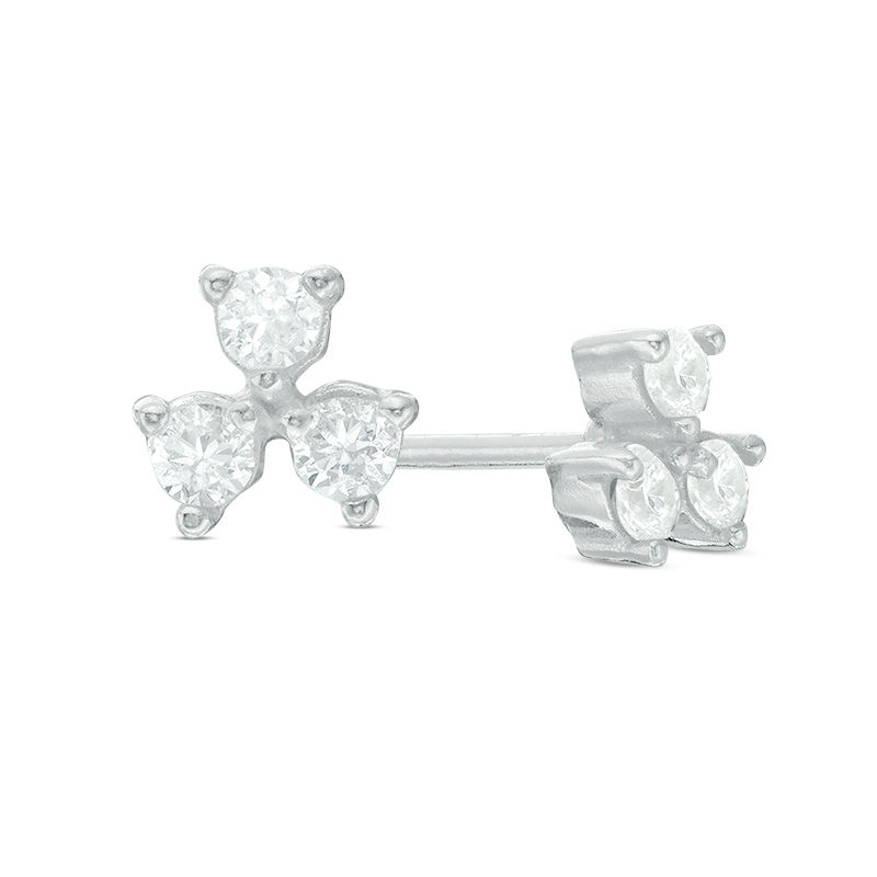 Main Image 1 of Cubic Zirconia Trio Stud Earrings in Sterling Silver