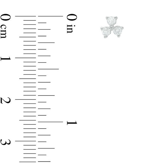 Cubic Zirconia Trio Stud Earrings in Sterling Silver