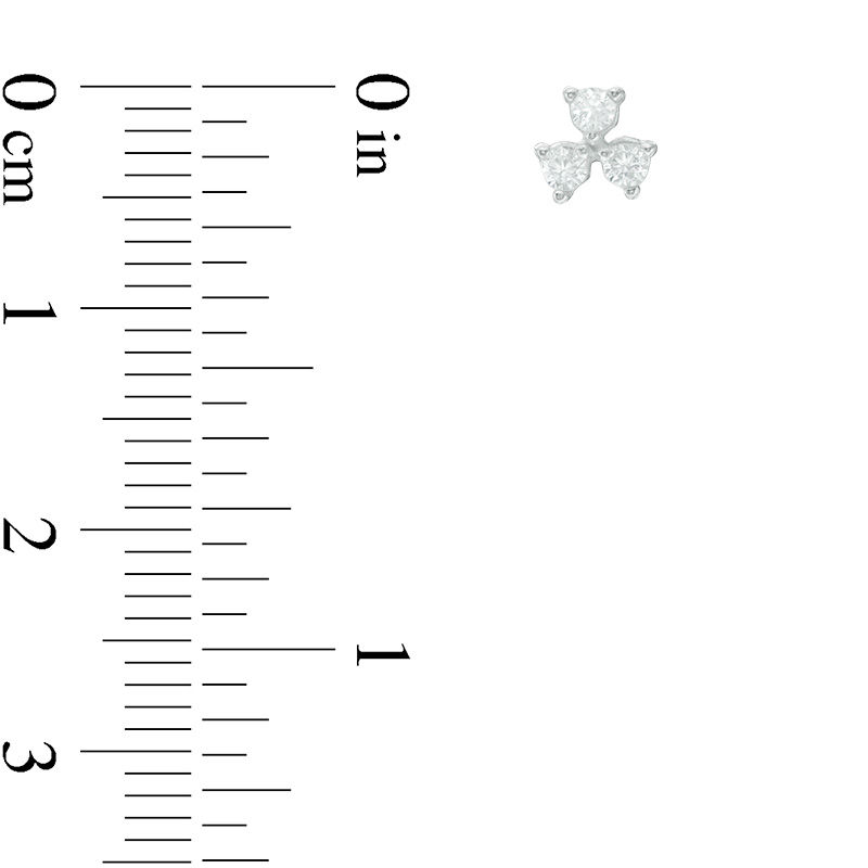 Main Image 2 of Cubic Zirconia Trio Stud Earrings in Sterling Silver