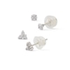 Thumbnail Image 0 of Cubic Zirconia Solitaire and Trio Stud Earrings in Solid Sterling Silver