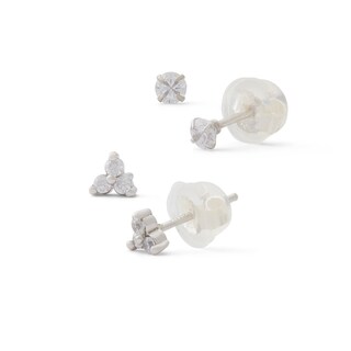 4mm Crystal Stud Piercing Earrings in Solid Stainless Steel