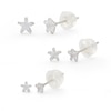 Thumbnail Image 1 of Solid Sterling Silver CZ Star Stud Set