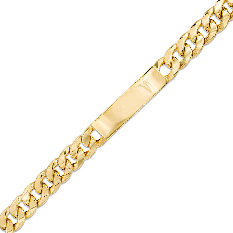 Main Image 1 of Made in Italy 300 Gauge Curb Chain ID Bracelet in 10K Gold - 8.5"
