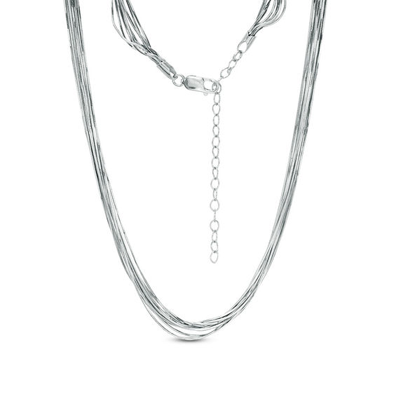020 Gauge Diamond-Cut Multi-Strand Snake Chain Necklace in Sterling Silver - 20"