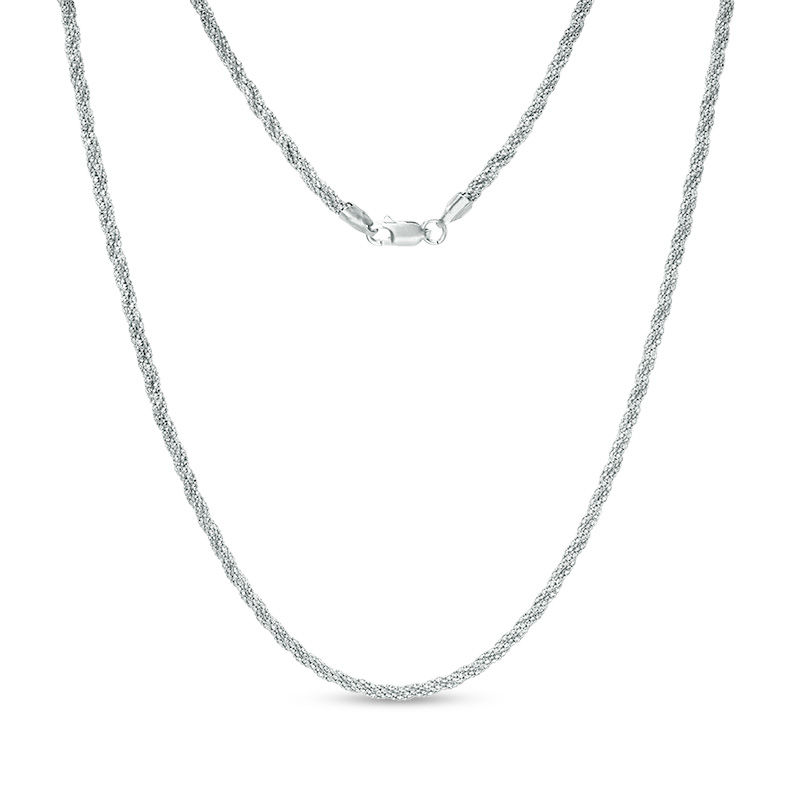 Main Image 1 of 3.9mm Popcorn Chain Necklace in Sterling Silver - 18"