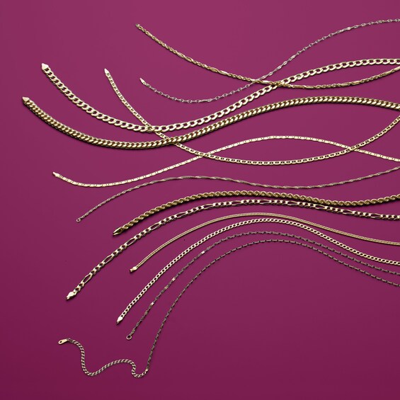 035 Gauge Herringbone Chain Necklace in 10K Gold - 22"