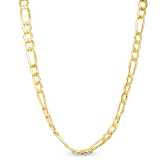 Gauge Bevelled Figaro Chain Necklace in 10K Gold