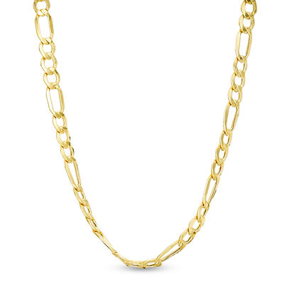 Gauge Bevelled Figaro Chain Necklace in 10K Gold