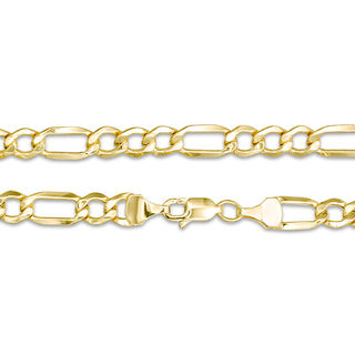 Gauge Bevelled Figaro Chain Necklace in 10K Gold