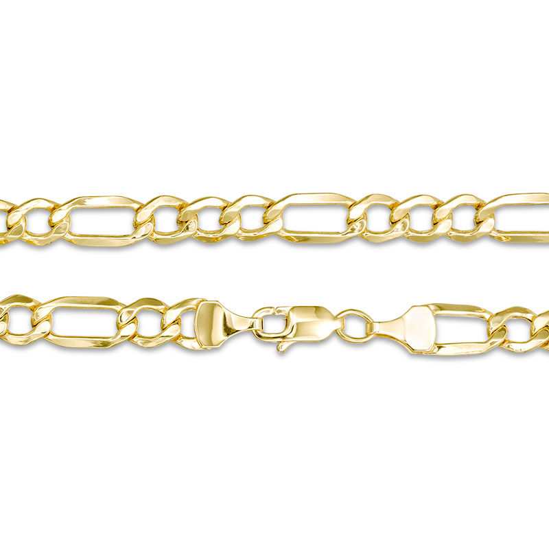 120 Gauge Bevelled Figaro Chain Necklace in 10K Gold - 16"