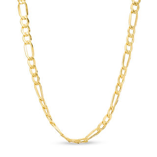 Gauge Bevelled Figaro Chain Necklace in 10K Gold