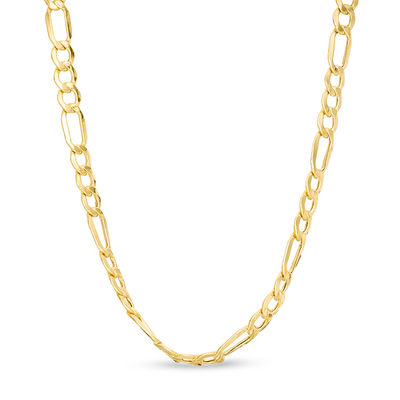 Gauge Bevelled Figaro Chain Necklace in 10K Gold