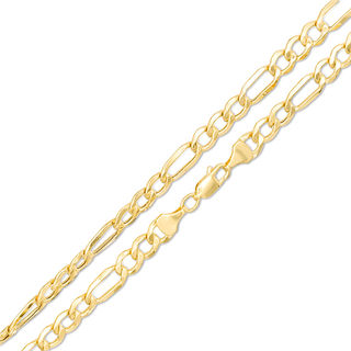 Gauge Bevelled Figaro Chain Necklace in 10K Gold
