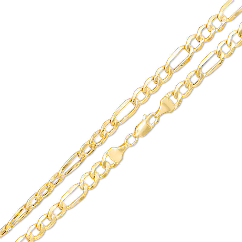 Main Image 2 of 120 Gauge Bevelled Figaro Chain Necklace in 10K Gold - 18"