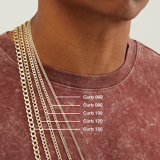 Gauge Bevelled Curb Chain Necklace in 10K Gold