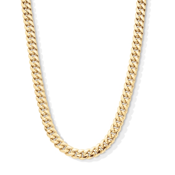 10K Semi-Solid Gold Cuban Curb Chain Made in Italy