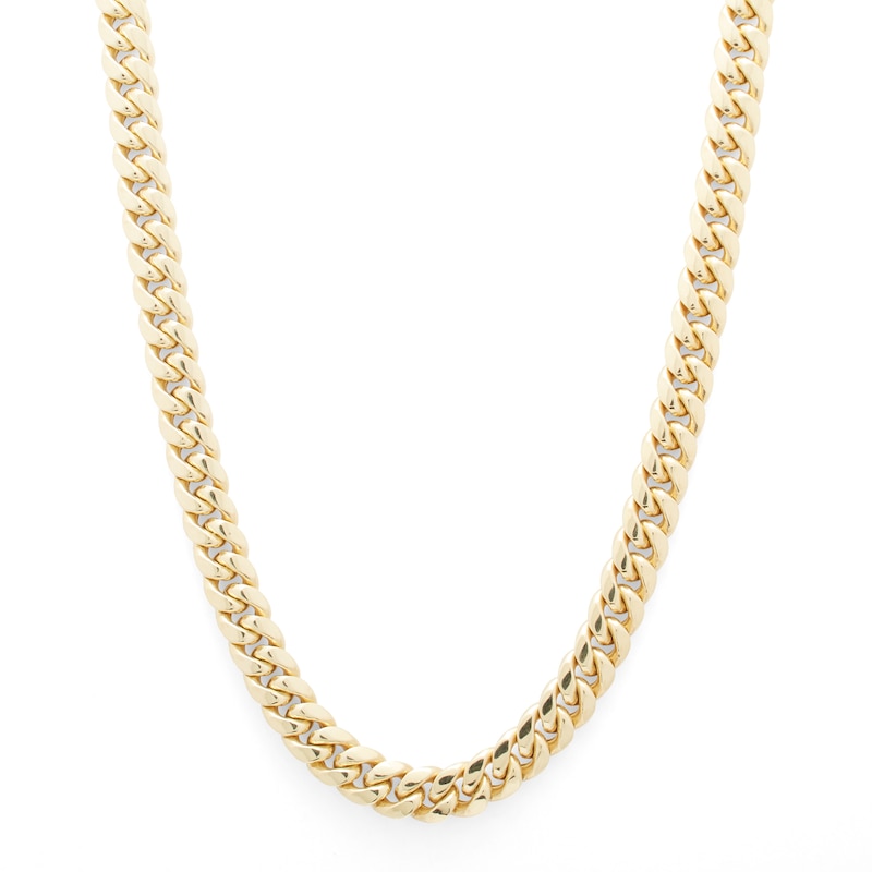 Made in Italy 7.4mm Cuban Curb Chain Necklace in 10K Semi-Solid Gold - 24"