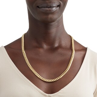 10K Semi-Solid Gold Cuban Curb Chain Made in Italy