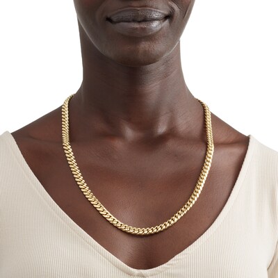 10K Semi-Solid Gold Cuban Curb Chain Made in Italy
