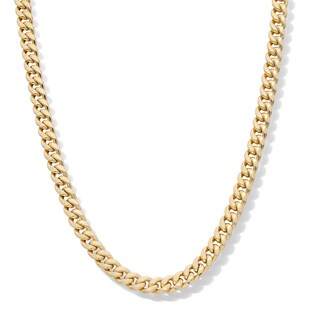 10K Semi-Solid Gold Cuban Curb Chain - 22"