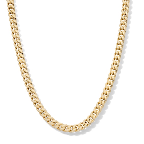 10K Semi-Solid Gold Cuban Curb Chain - 22"