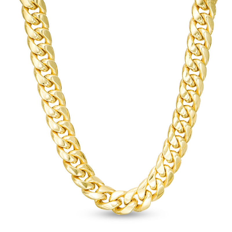 10K Semi-Solid Gold Cuban Curb Chain Made in Italy - 22"