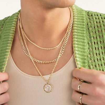 10K Semi-Solid Gold Cuban Curb Chain - 22"