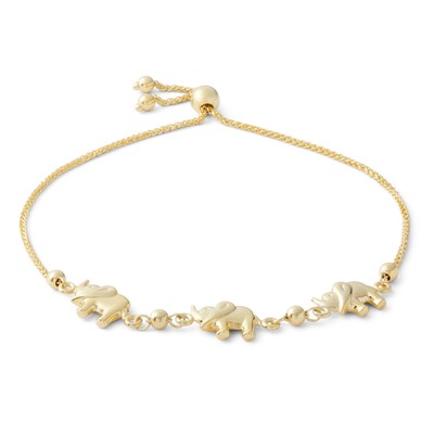Elephant Bolo Bracelet in 10K Solid Gold - 9"