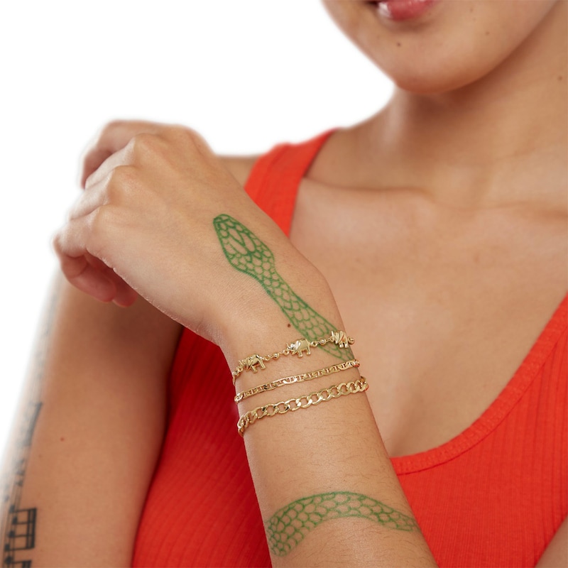 Main Image 4 of Elephant Bolo Bracelet in 10K Solid Gold - 9"
