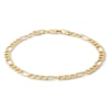 Thumbnail Image 0 of 10K Hollow Gold Beveled Figaro Chain Bracelet - 7.5"
