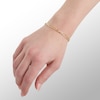 Thumbnail Image 2 of 10K Hollow Gold Beveled Figaro Chain Bracelet - 7.5"