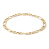 Thumbnail Image 1 of 120 Gauge Bevelled Figaro Chain Bracelet in 10K Hollow Gold - 7.5"