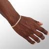 Thumbnail Image 2 of 10K Hollow Gold Beveled Curb Chain Bracelet - 7.5"