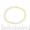 Thumbnail Image 2 of 100 Gauge Diamond-Cut Figaro Chain Anklet in 10K Two-Tone Gold - 10"