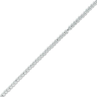 3mm Beaded Strand Bracelet in Sterling Silver - 7.5"