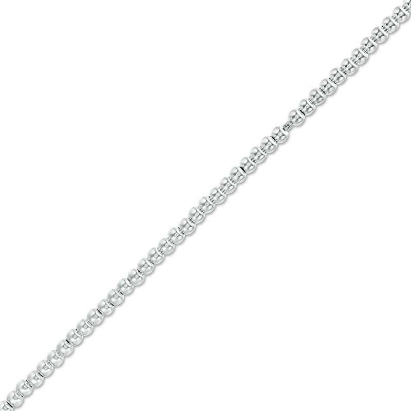 3mm Beaded Strand Bracelet in Sterling Silver - 7.5"