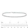 3mm Beaded Strand Bracelet in Sterling Silver - 7.5"