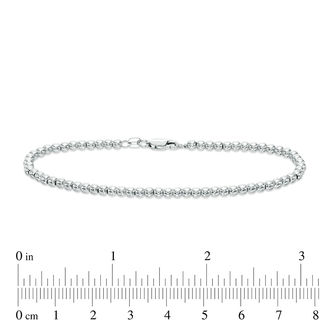 3mm Beaded Strand Bracelet in Sterling Silver - 7.5"