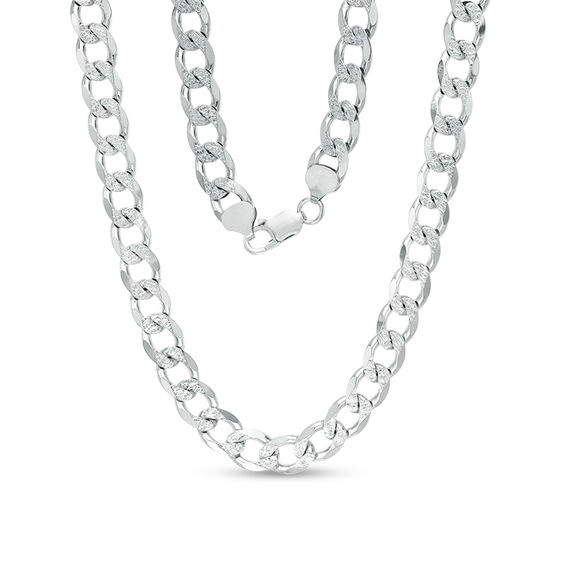 250 Gauge Diamond-Cut Cuban Curb Chain Necklace in Sterling Silver - 24"