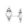 Thumbnail Image 1 of Crystal Oxidized Ornate Stud Earrings in Sterling Silver