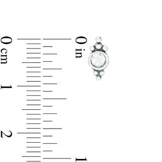Crystal Oxidized Ornate Stud Earrings in Sterling Silver