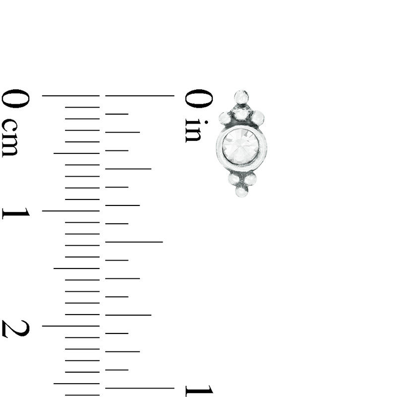 Main Image 2 of Crystal Oxidized Ornate Stud Earrings in Sterling Silver
