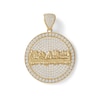 Cubic Zirconia Pavé Last Supper Medallion Necklace Charm in 10K Solid Gold